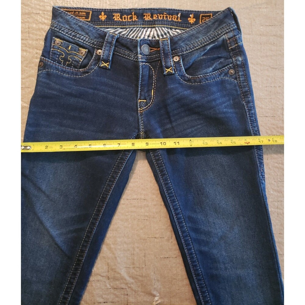 Rock Revival Jeans 25 Womens Blue Denim Jessica Skinny Leg Dark Wash Stretch - Picture 14 of 16